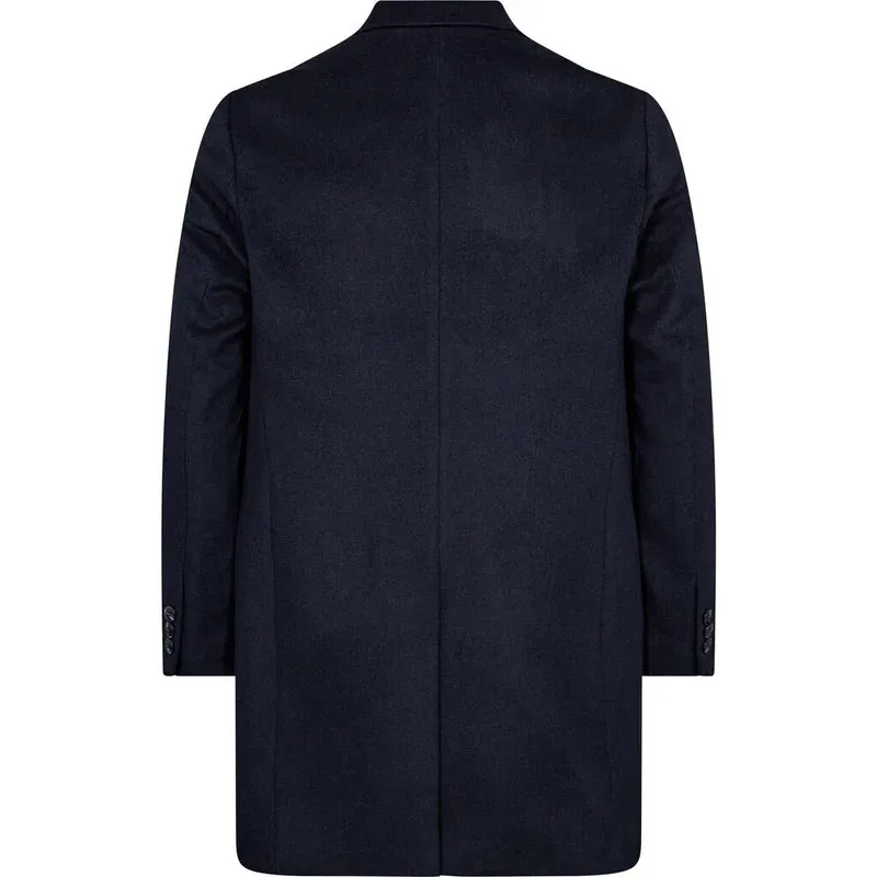 2BLIND2C NAVY WOOL & MOHAIR COAT