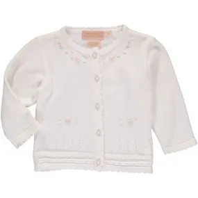 3111-Classic Pointelle Flowers Baby & Toddler Cardigan Sweater