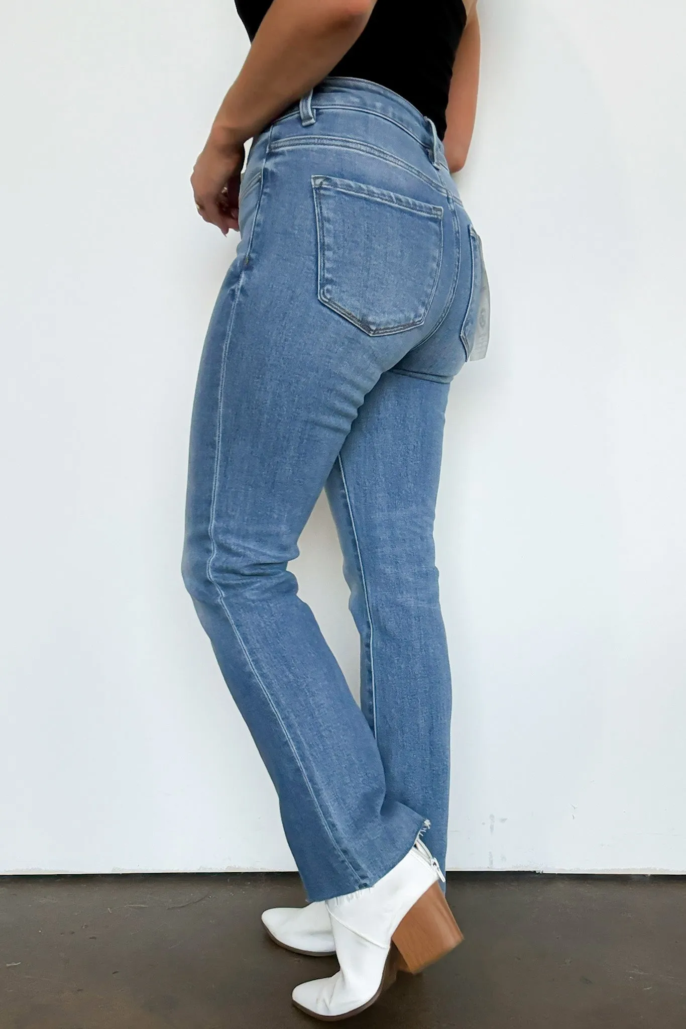 Adelene Tummy Control High Rise Crop Straight Jeans