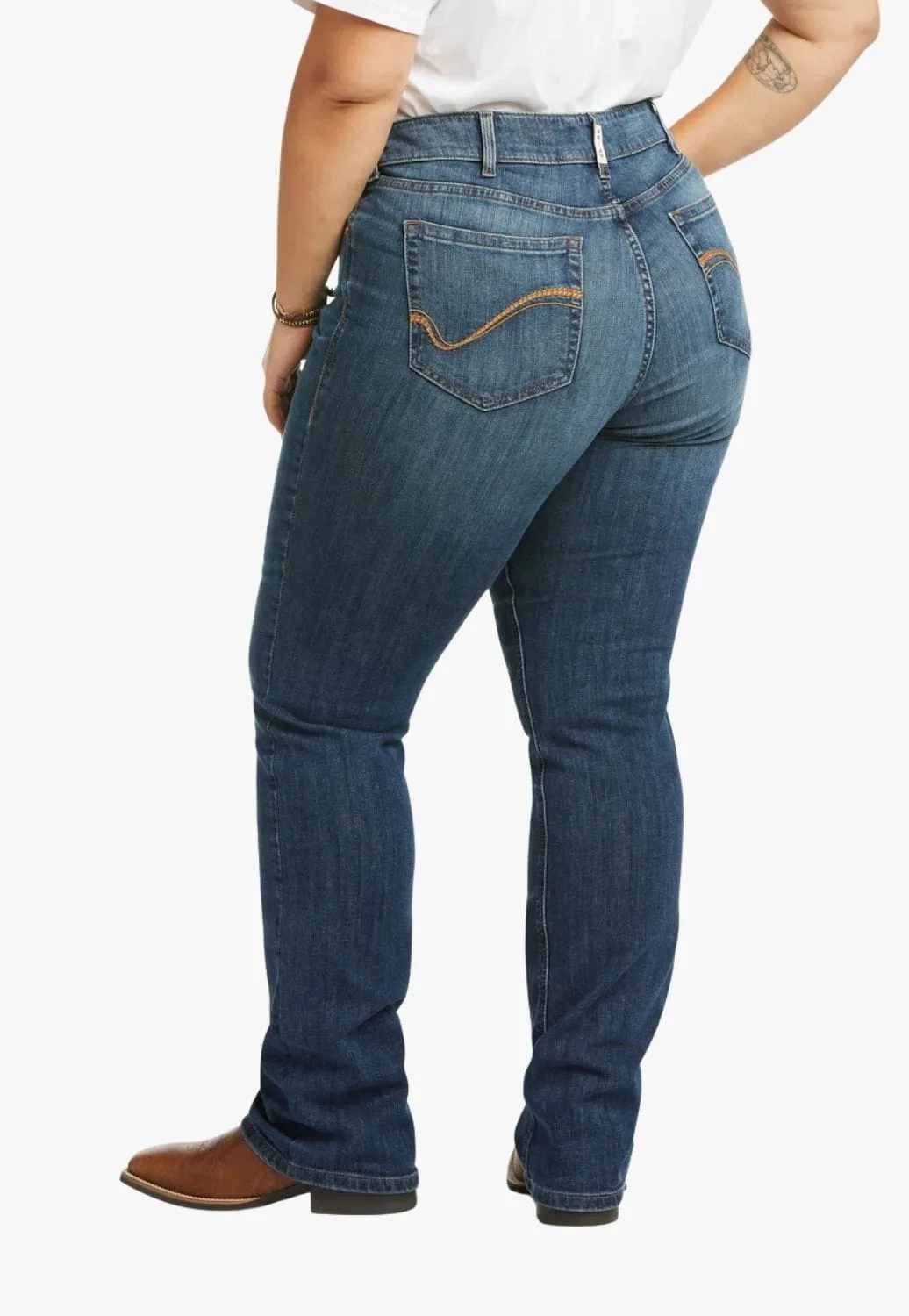 Aiat Womens REAL Mid Rise Straight Leg Jean