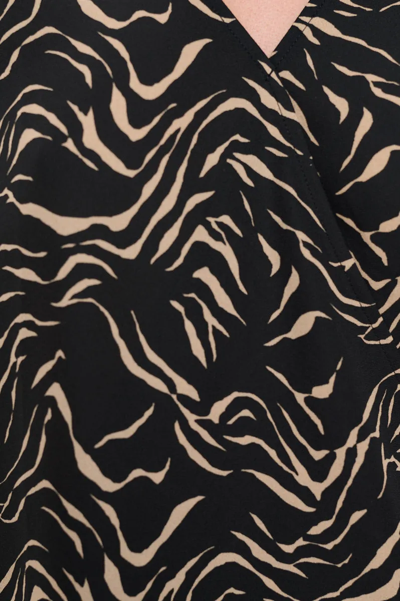 Alexa Surplice Roll Tab Blouse