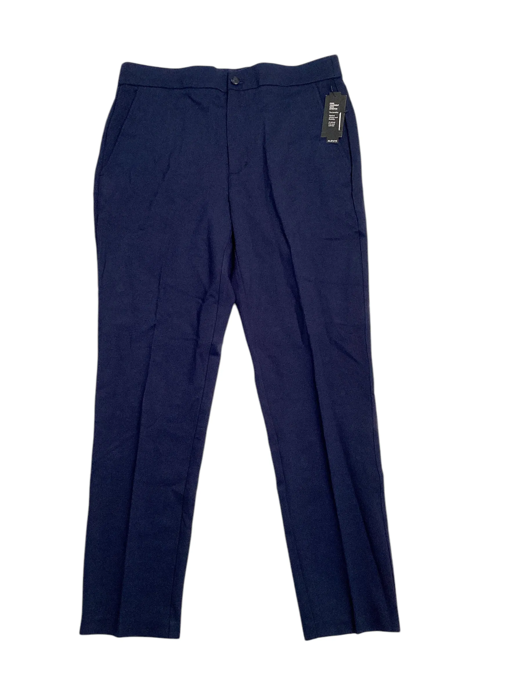 Alfani Mens Regular fit Dress Pants 38 / 32 Blue Solid
