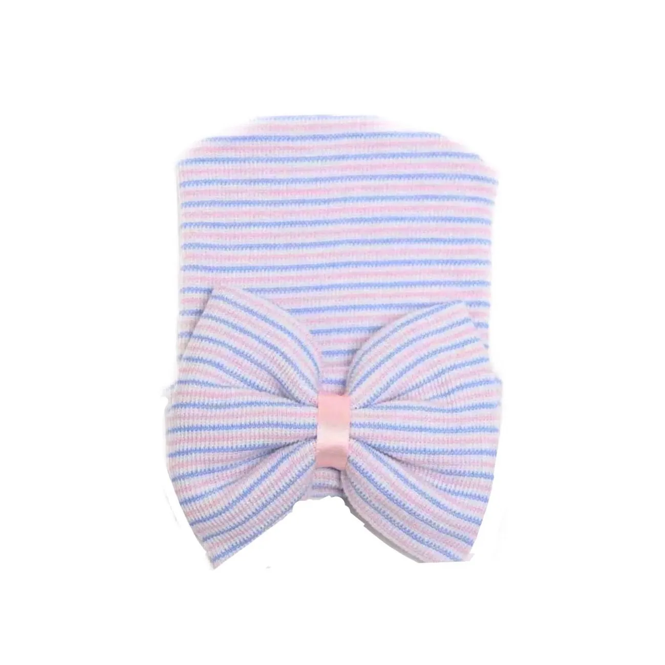 Baby BOW Beanie- Pink & Blue