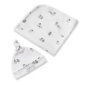 Baby Jersey Wrap   Beanie Set | Penguin