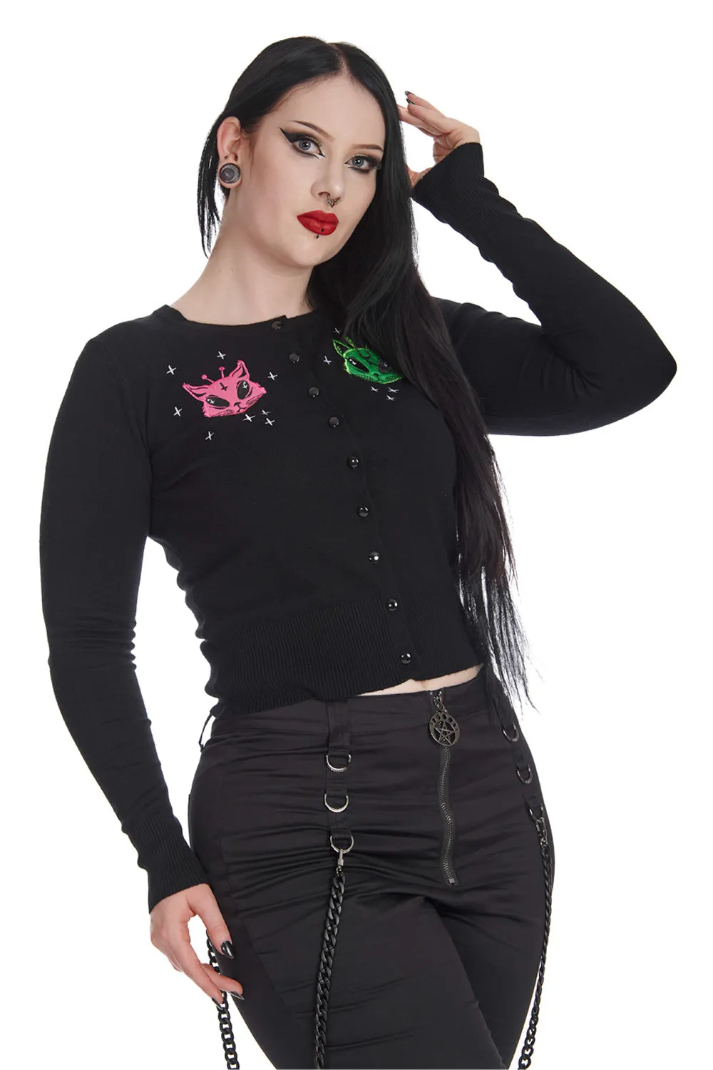 Banned Apparel - Alien Pink Space Cardigan