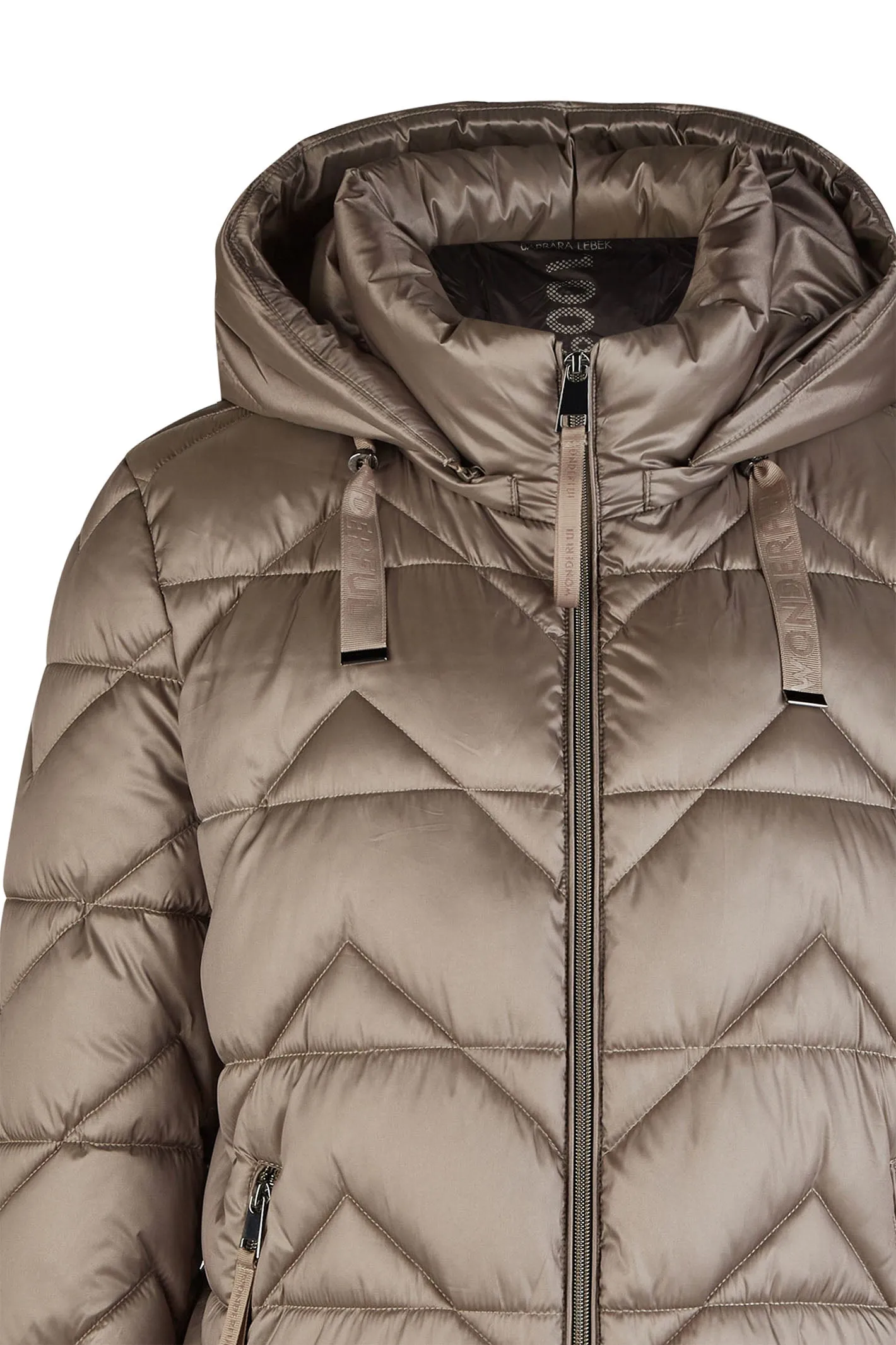 Barbara Lebek Shortcoat Taupe Down Free With Hood 10450042 305