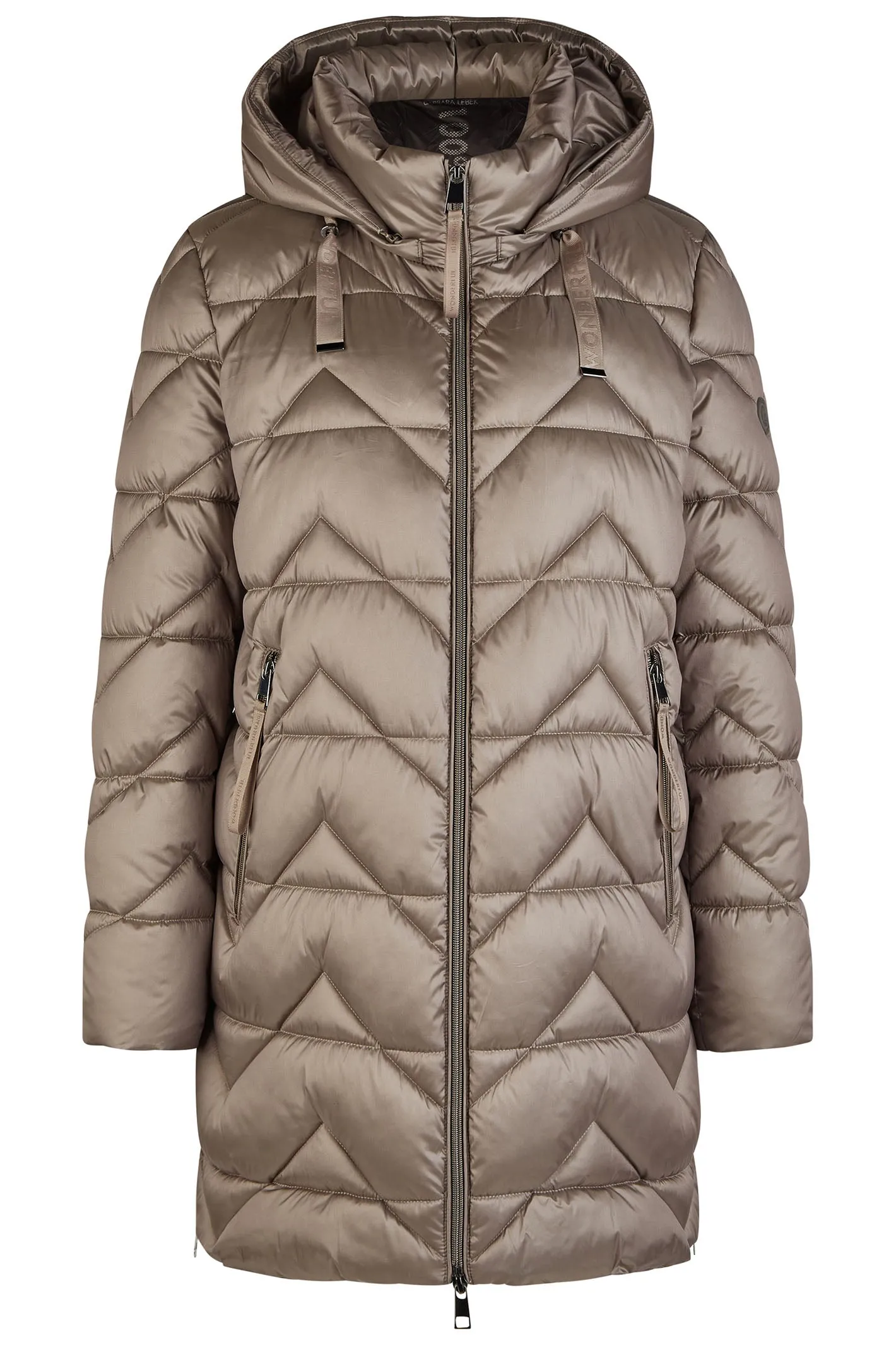 Barbara Lebek Shortcoat Taupe Down Free With Hood 10450042 305