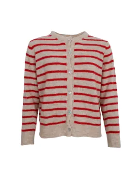 BCDELL striped knit cardigan - Red