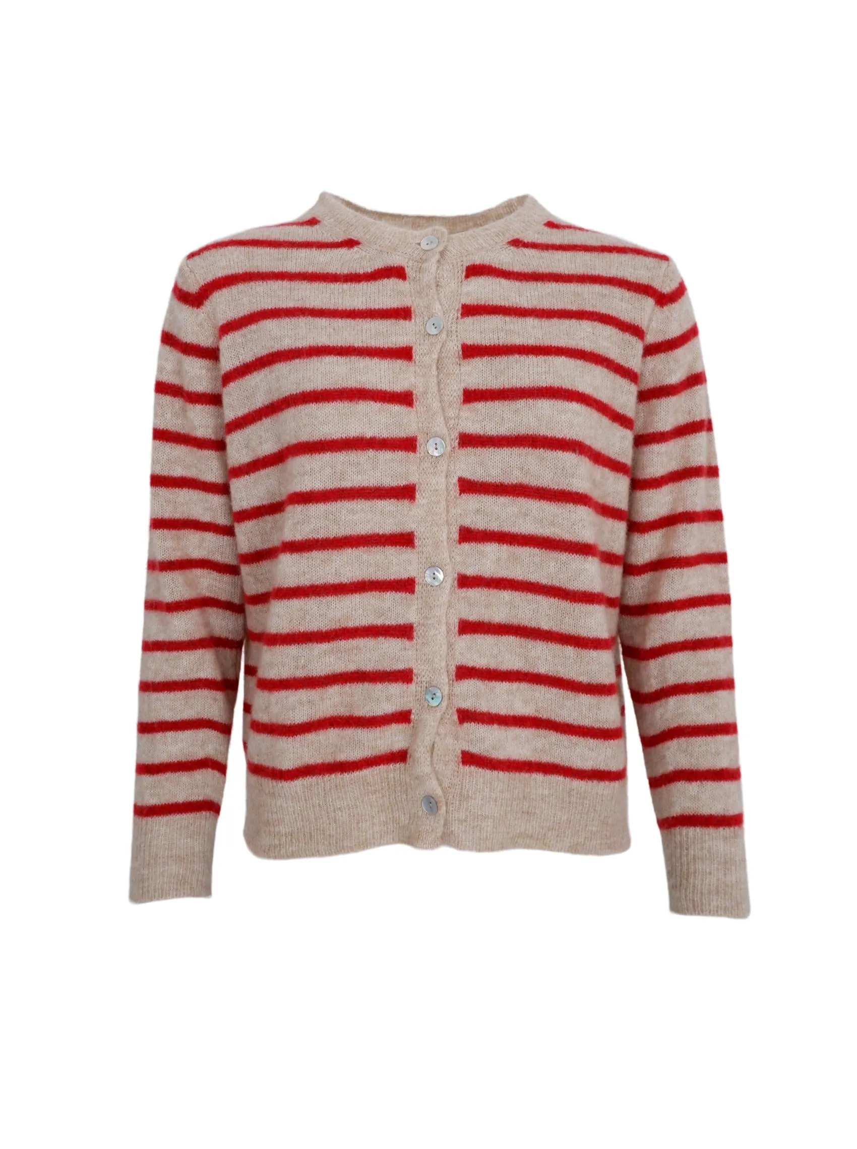 BCDELL striped knit cardigan - Red