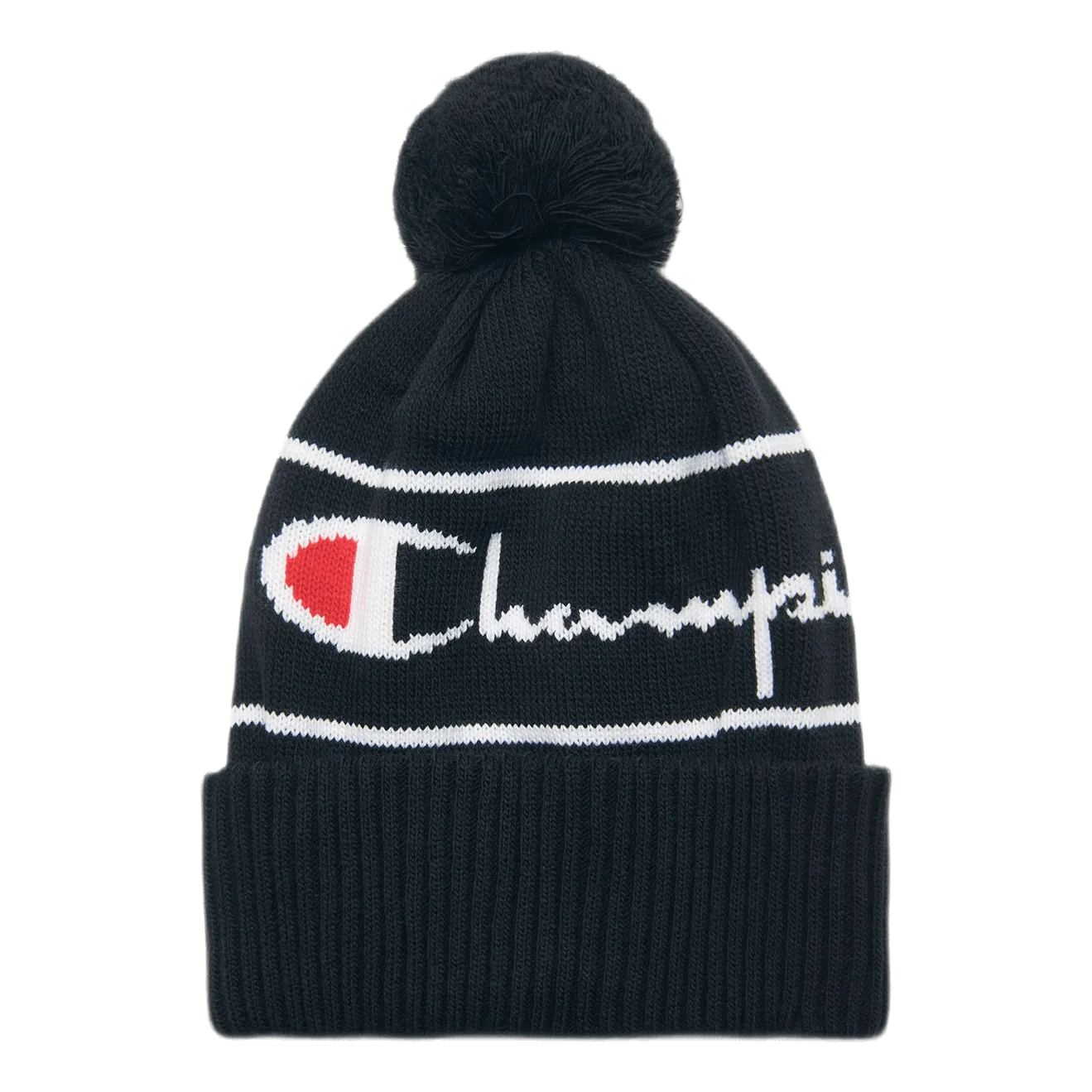 Big Logo Pon Pon Beanie Black