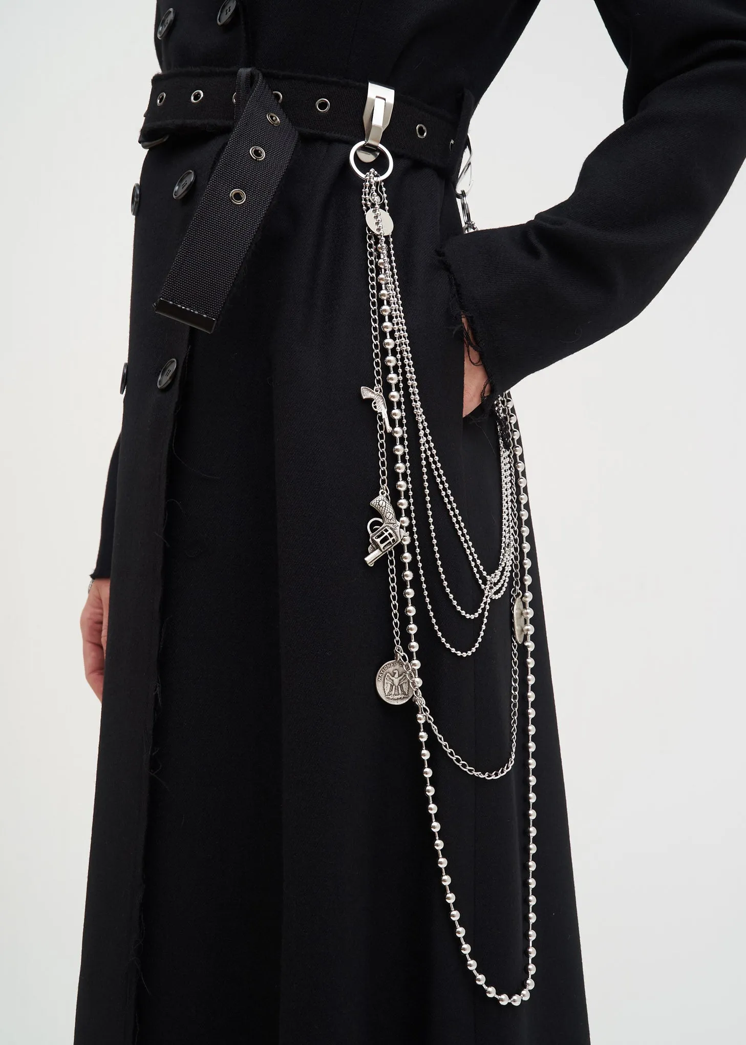 Black Distressed Wool Coat