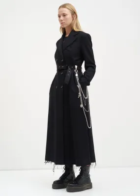 Black Distressed Wool Coat