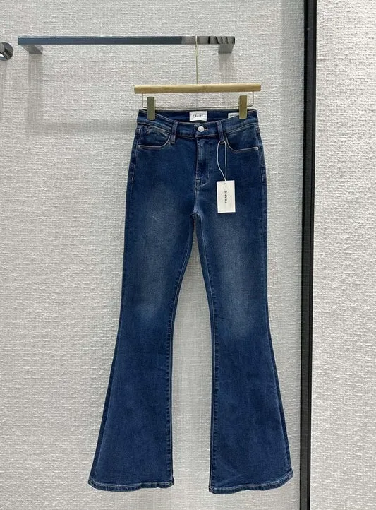 Blue bell-bottom jeans