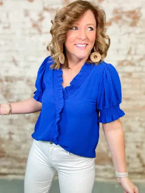 Bonnie Frilled Smocked Detail Top
