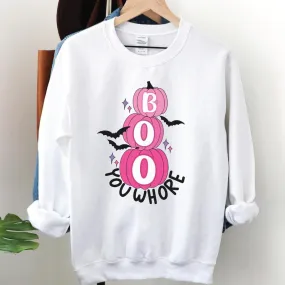 Boo You Whore Sweatshirt, Horror Movie Sweatshirt, Mean Girls Halloween Sweatshirt, Spooky Sweatshirt, Horror Bleached Sweatshirt, Pumpkin