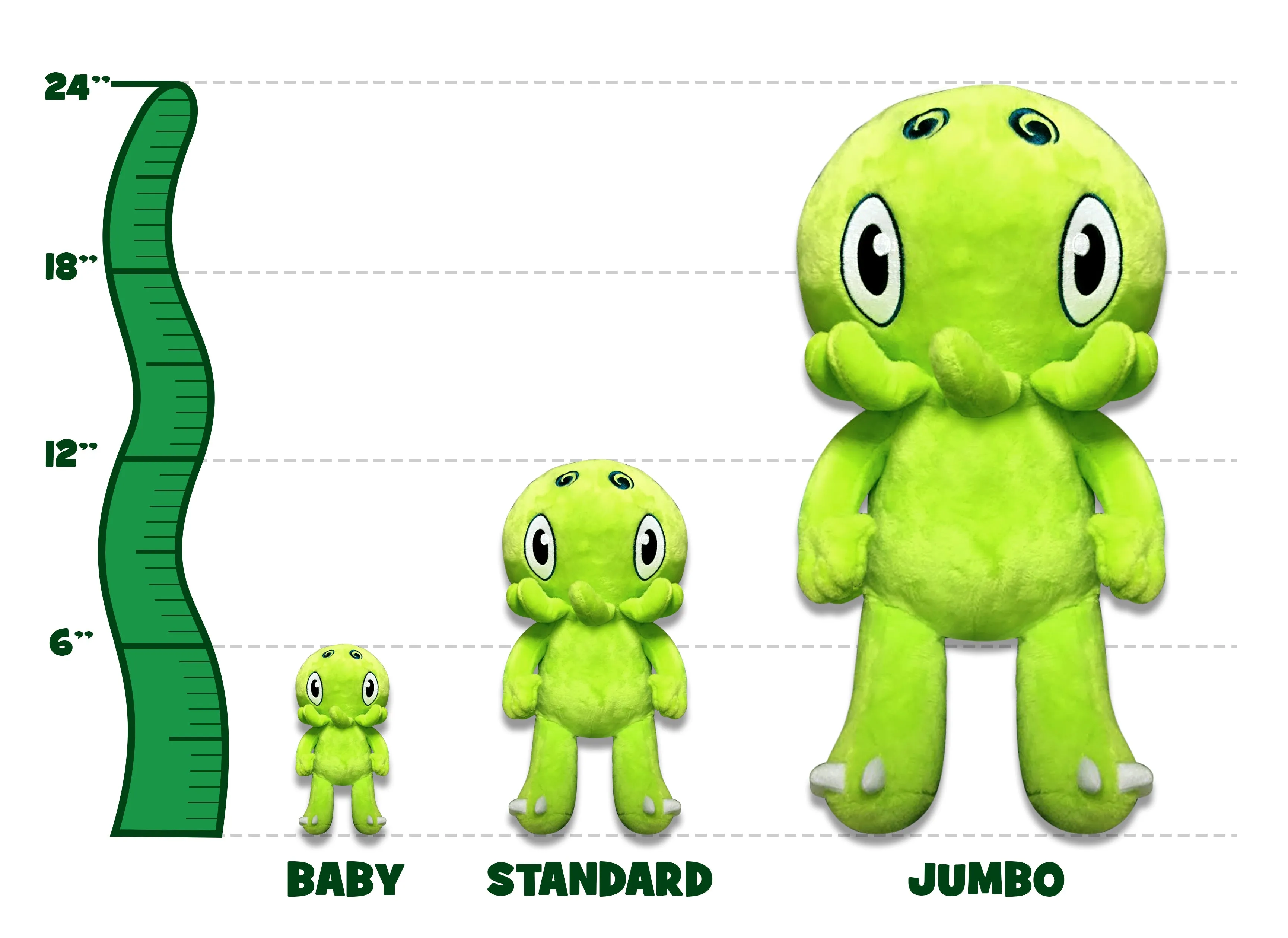C is for Cthulhu JUMBO Plush (Green) [TWO FEET TALL!]