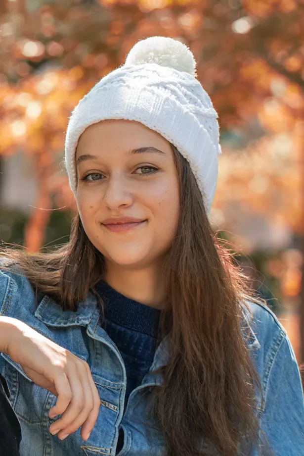 CANADA-MADE RECYCLED FLEECE LINED POM BEANIE