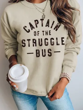 Captain of the Struggle Bus Graphic Sweatshirt in Khaki