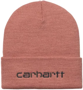 Carhartt WIP Accessories Script Beanie Ochre Misty Blush Vulcan
