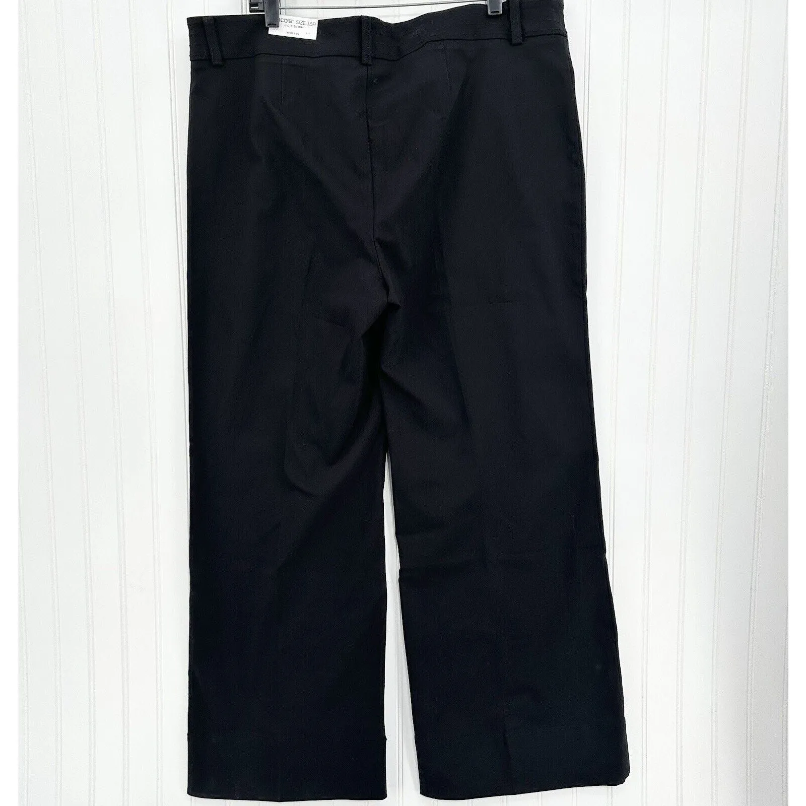 Chicos Pants 3.5 Women US 18 Wide Leg Trouser Black Dress Pant Career Office NEW