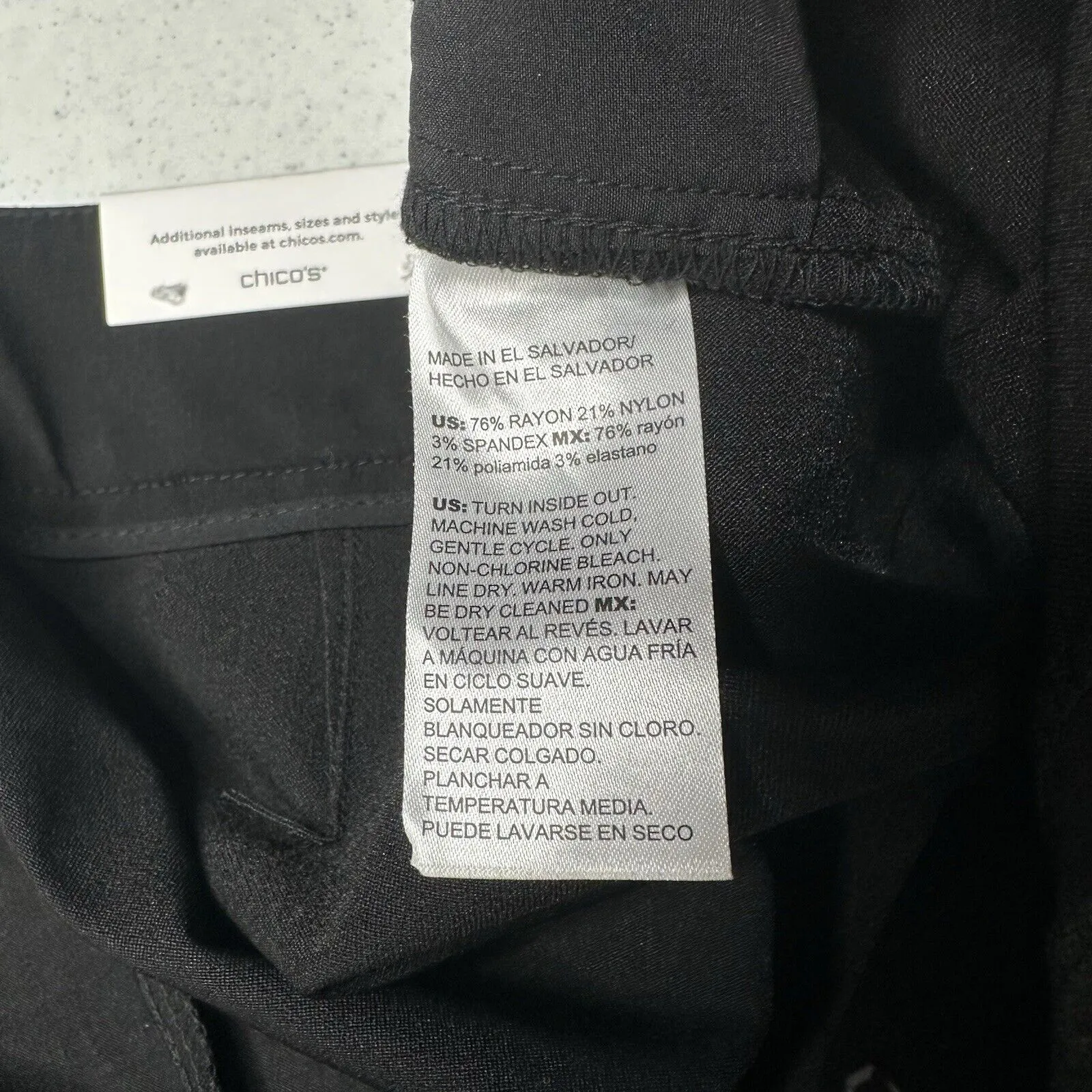 Chicos Pants 3.5 Women US 18 Wide Leg Trouser Black Dress Pant Career Office NEW