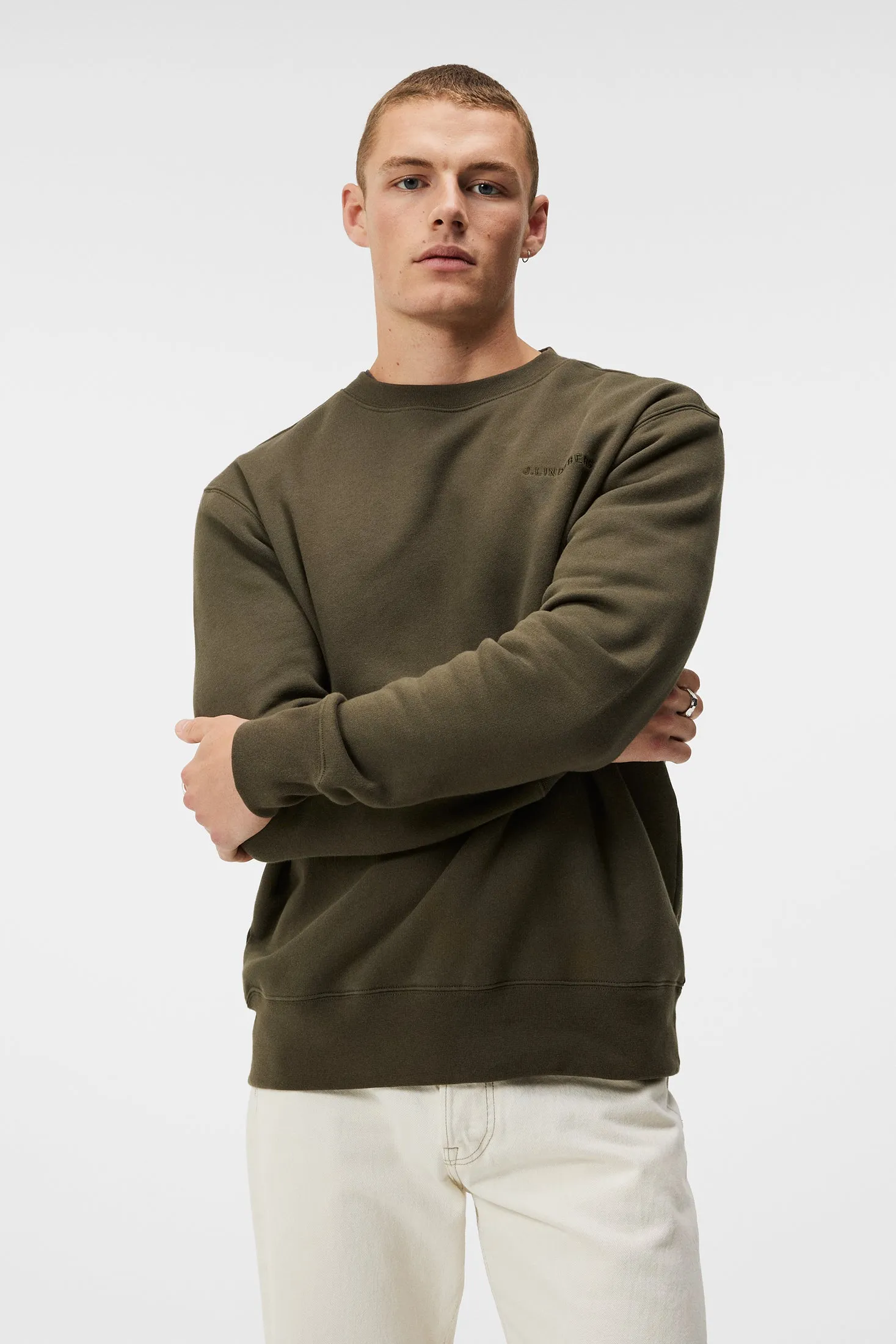Chip Crew Neck Sweatshirt / Forest Green