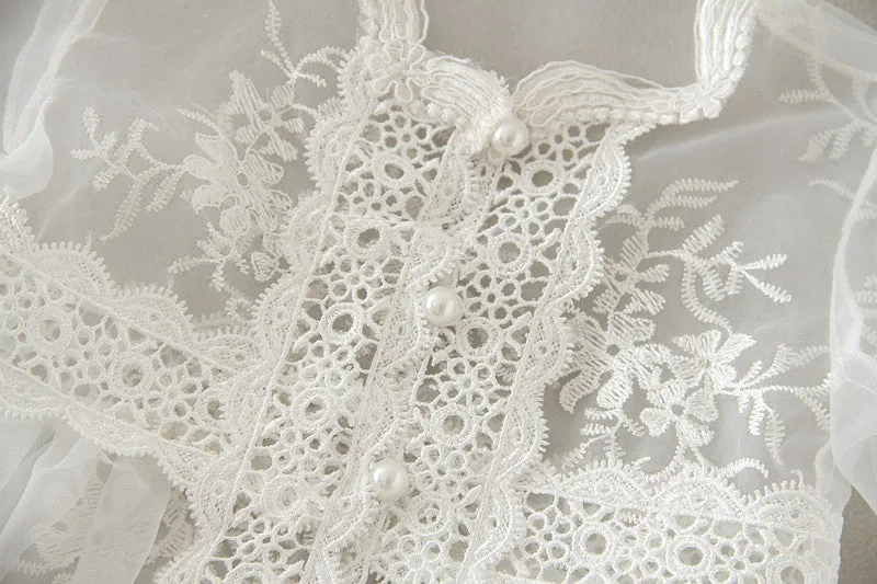 Christening Dress, Hat & Lace Cape (0-24M)