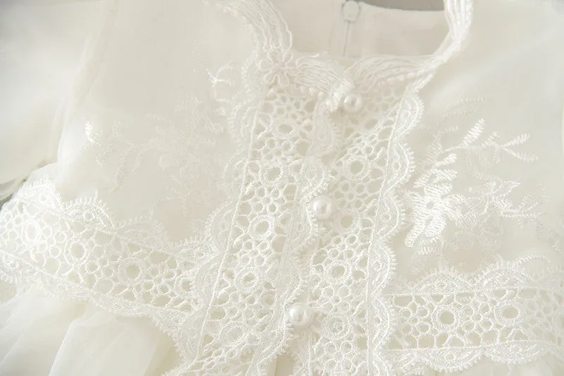 Christening Dress, Hat & Lace Cape (0-24M)