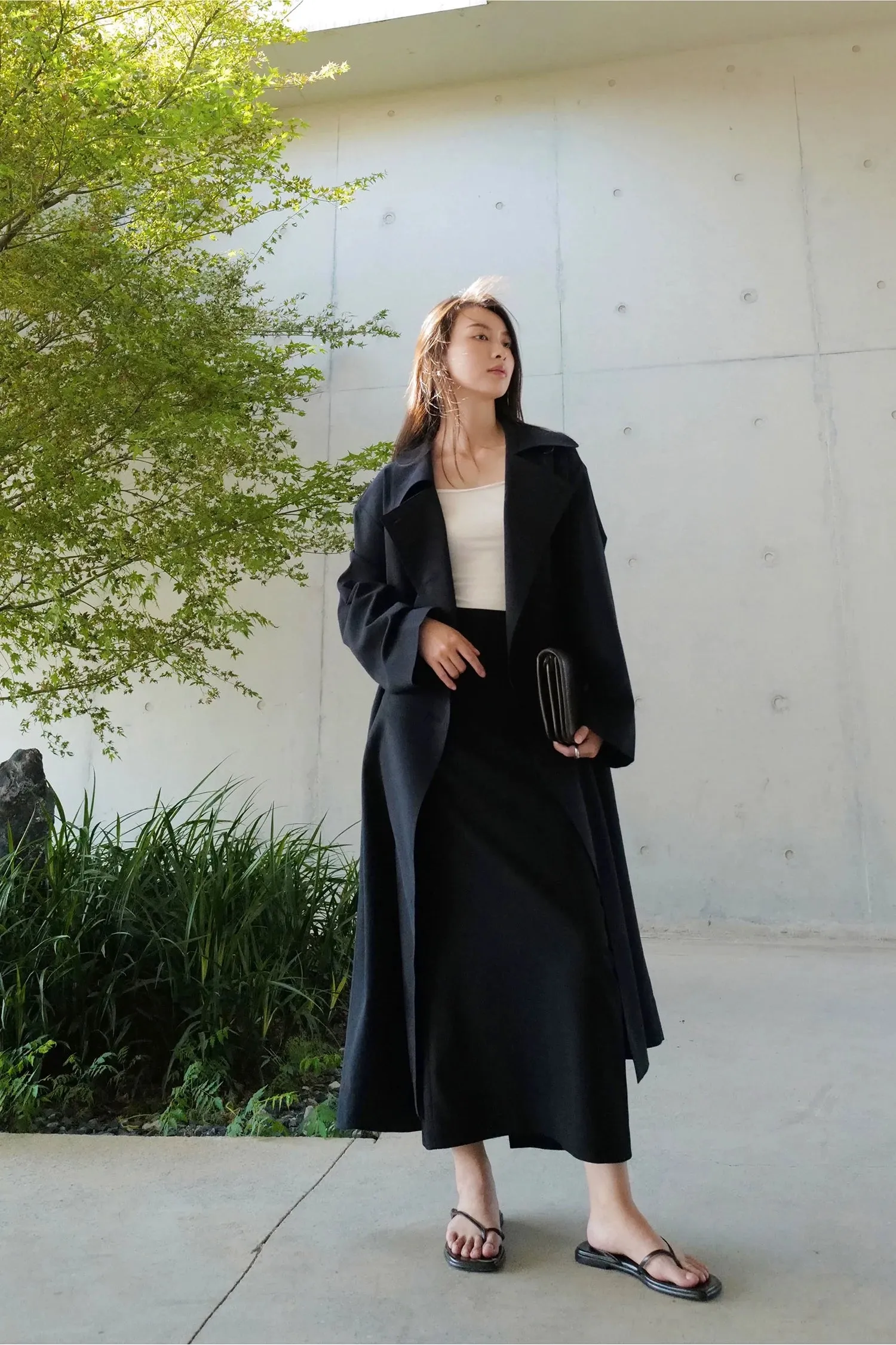 Classic Satin Trench Coat