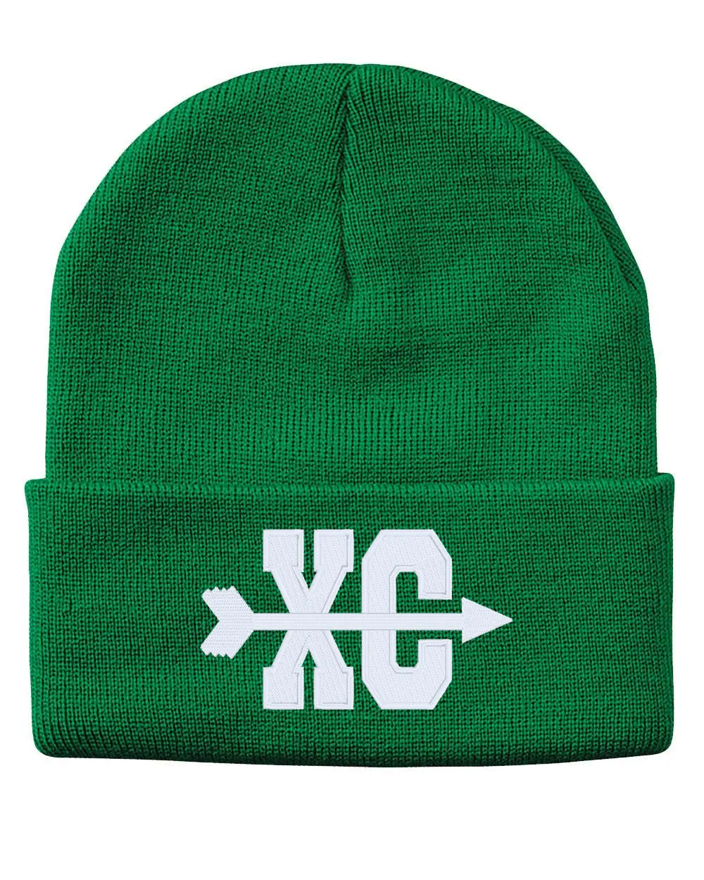 Cross Country XC Symbol Embroidered Cuffed Beanie Hat