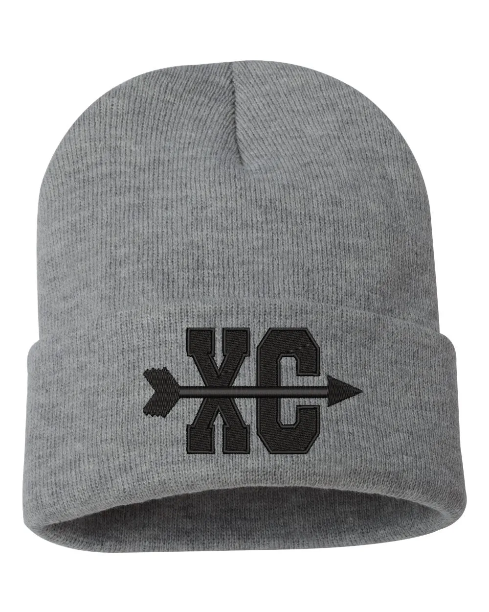 Cross Country XC Symbol Embroidered Cuffed Beanie Hat