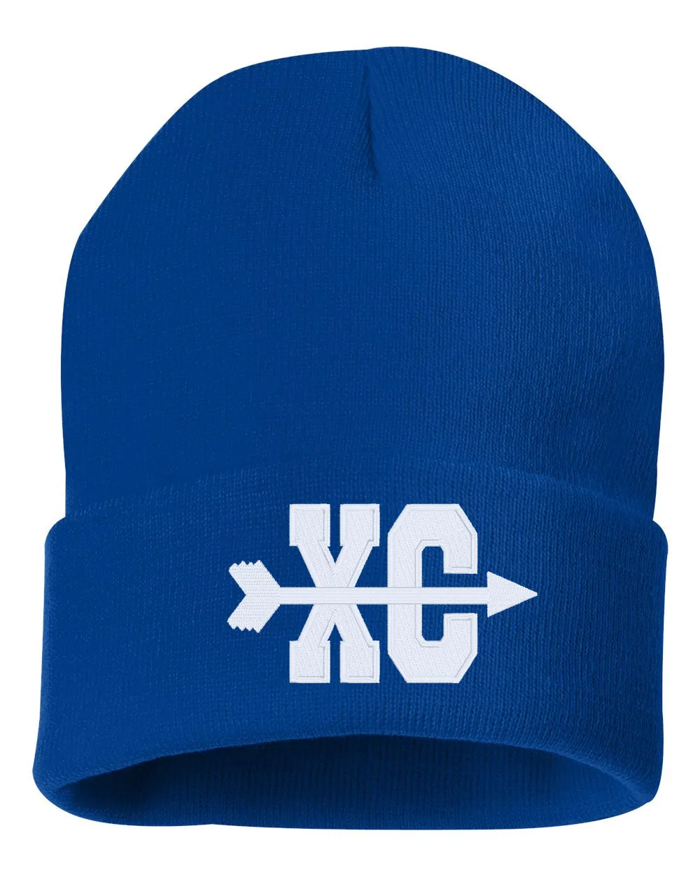 Cross Country XC Symbol Embroidered Cuffed Beanie Hat