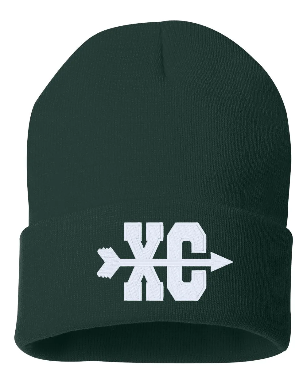 Cross Country XC Symbol Embroidered Cuffed Beanie Hat