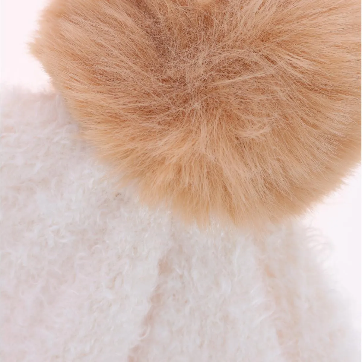 CTM® Women's Two Tone Knit Winter Beanie Hat with Pom