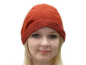 Deep Red-Orange Wool Jersey Woman's Beanie