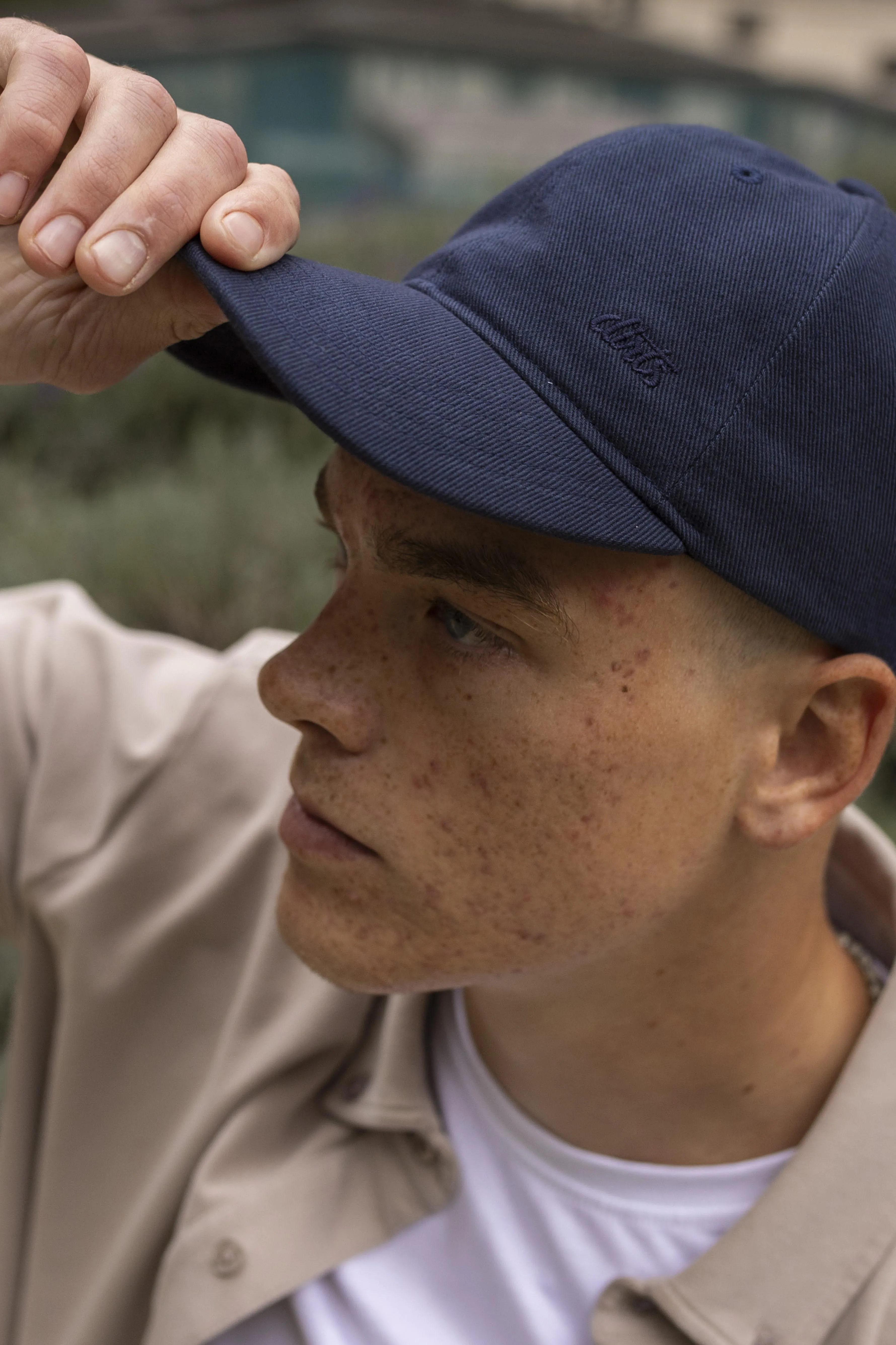 Denim Basecap Unwashed, Saphir