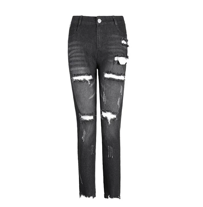Distressed Mid Rise Jeans