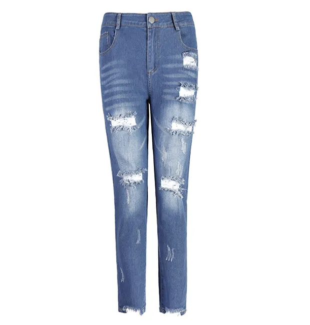 Distressed Mid Rise Jeans