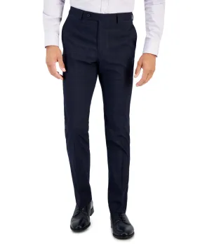 Dkny Mens Modern fit Dress Pants 32 / 34 Navy Blue Plaid