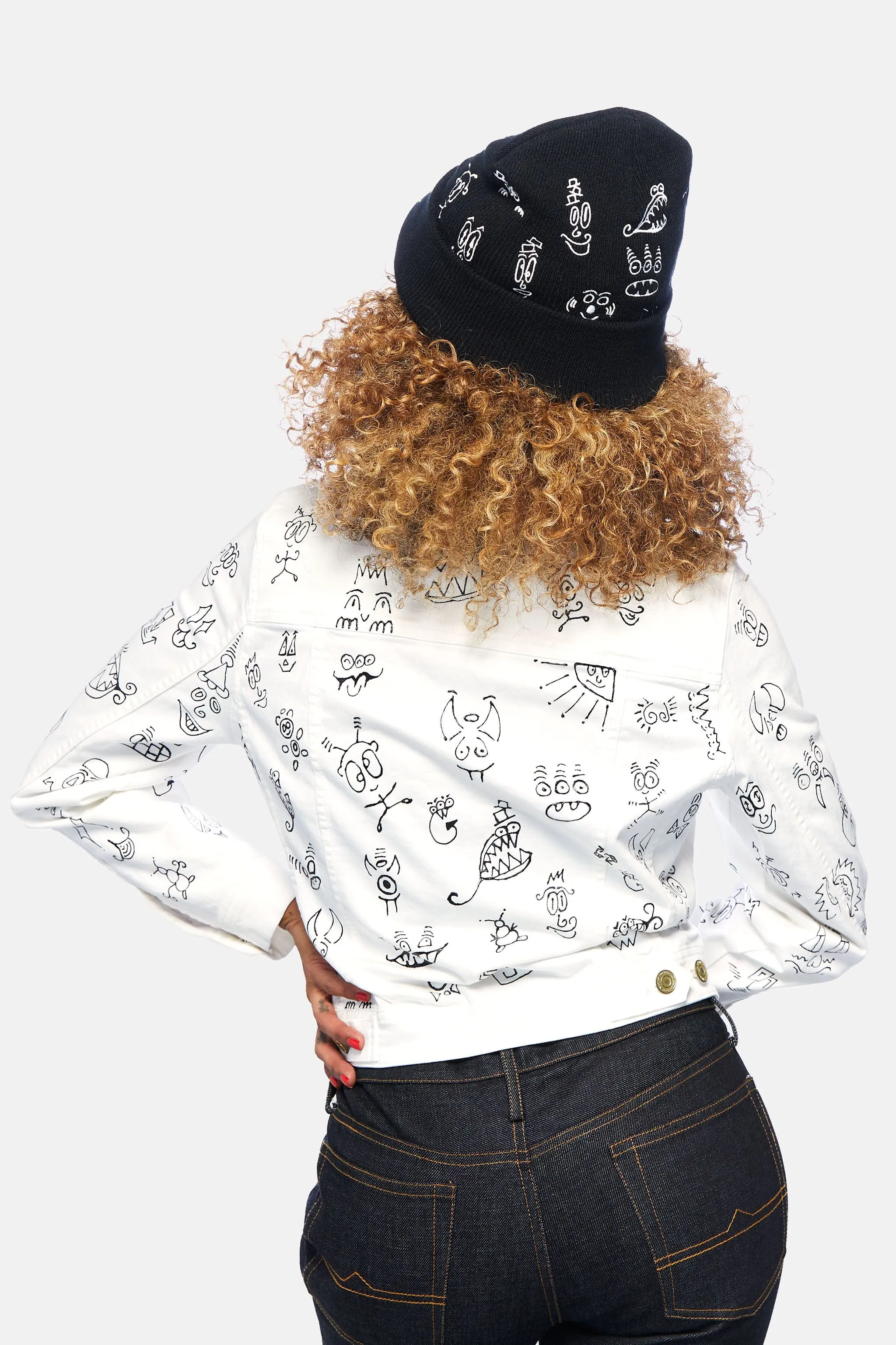 Doodle Beanie in Black ~ LIMITED EDITION