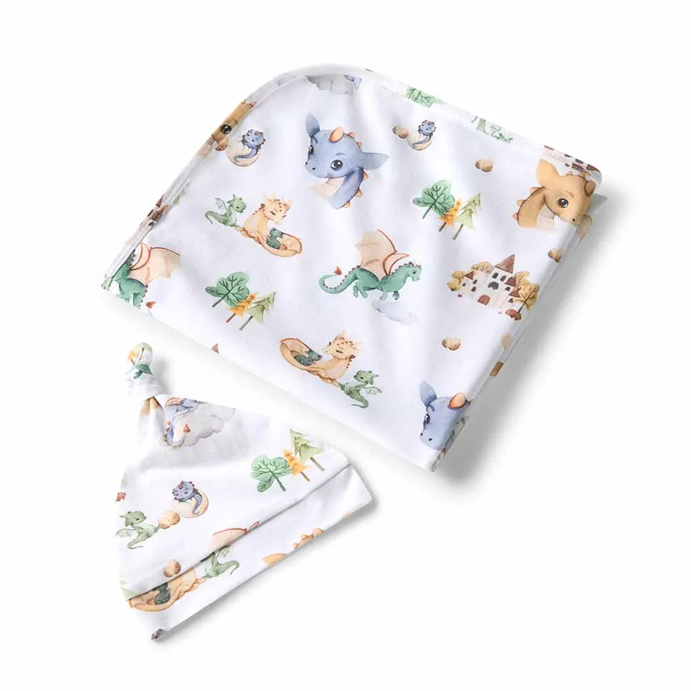 Dragon Organic Jersey Wrap & Beanie Set