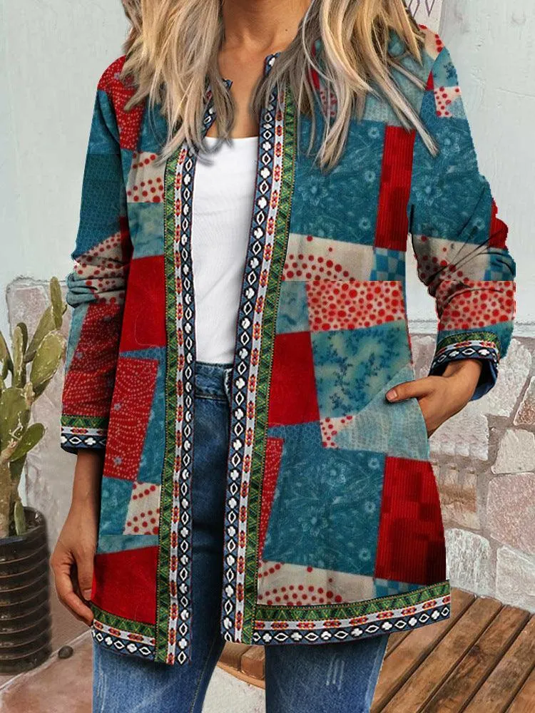 Ethnic Print Long Sleeve Jacket