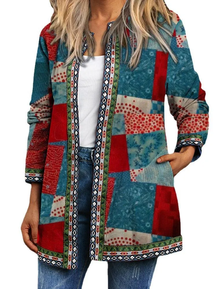 Ethnic Print Long Sleeve Jacket