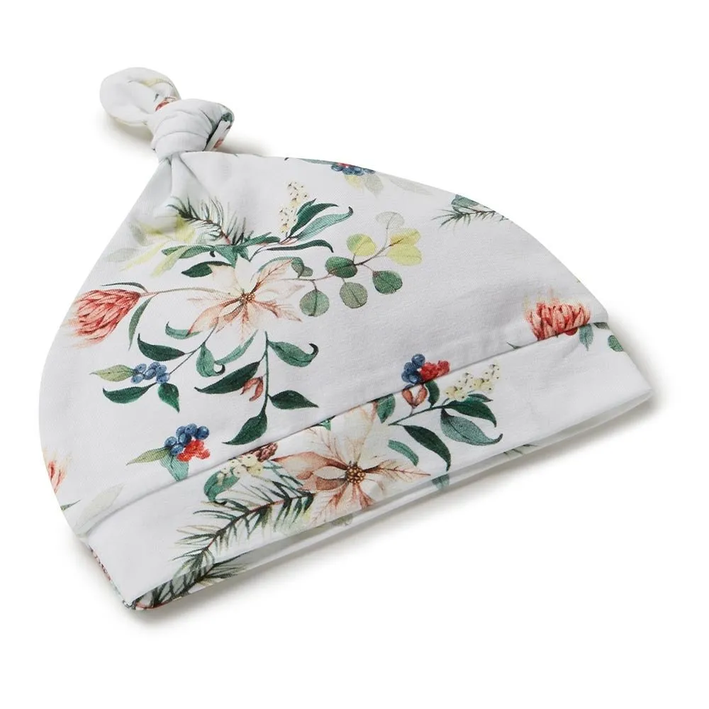 Festive Berry Organic Jersey Wrap & Beanie Set - Limited Edition