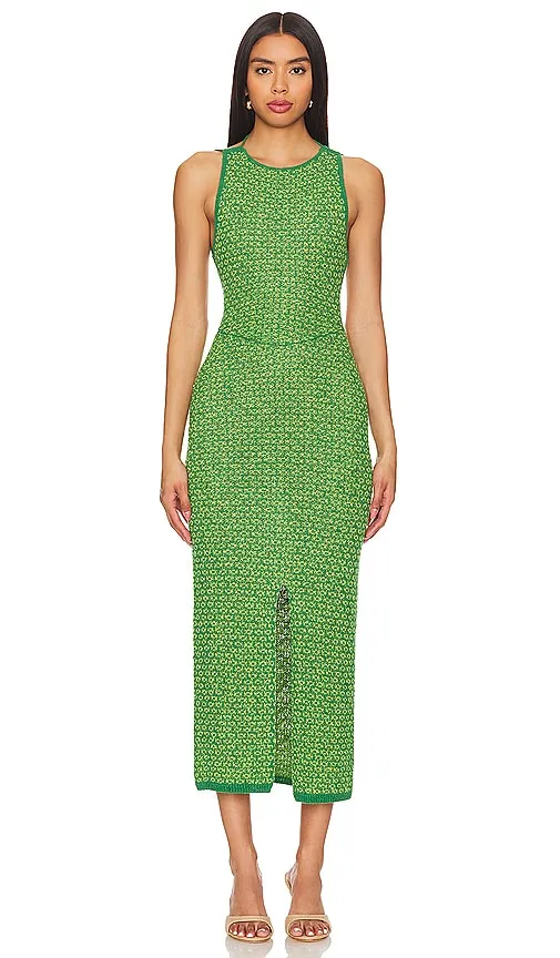 Free People Mindy Sweater Midi Dress in Green