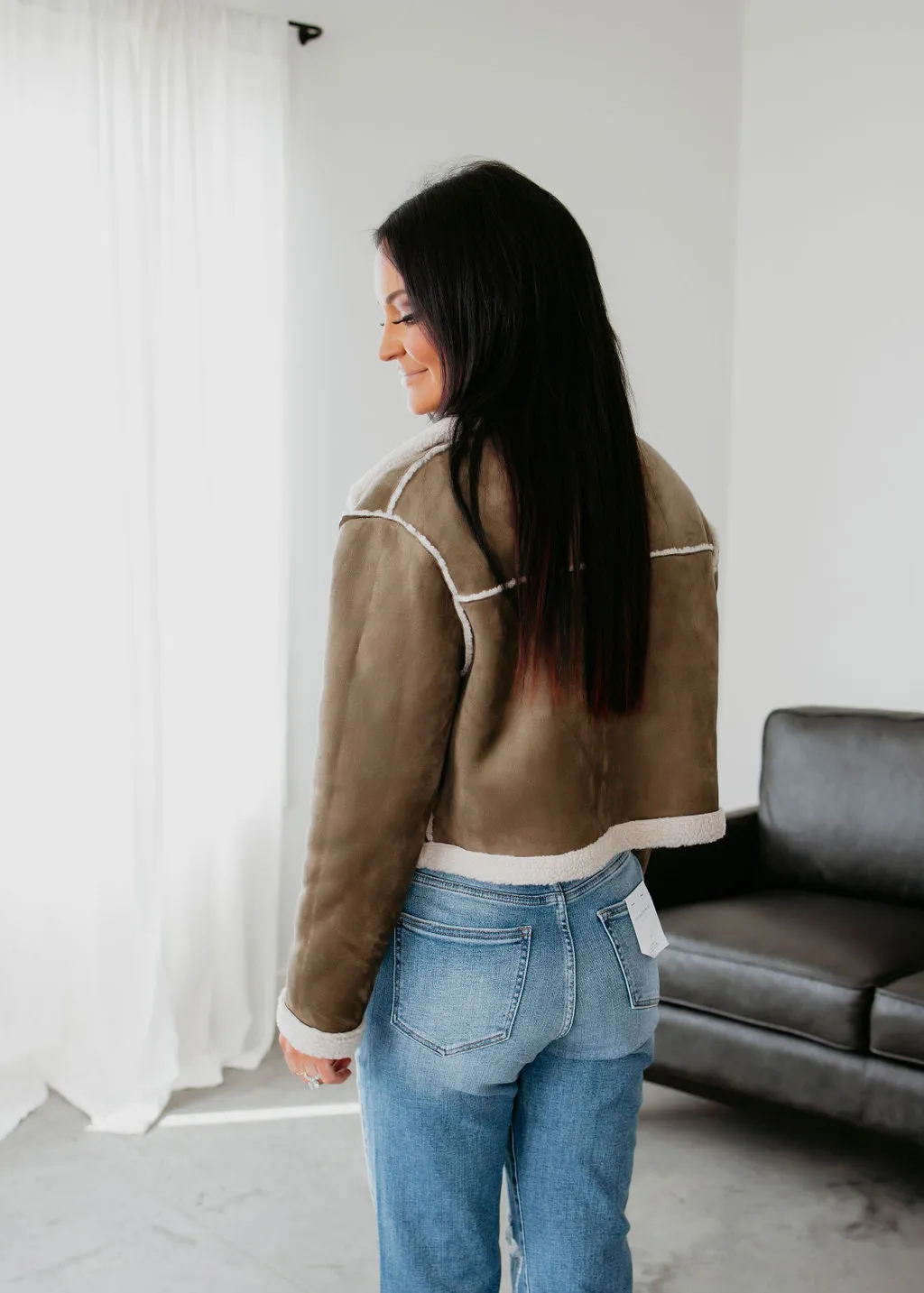 Freya Suede Sherpa Jacket
