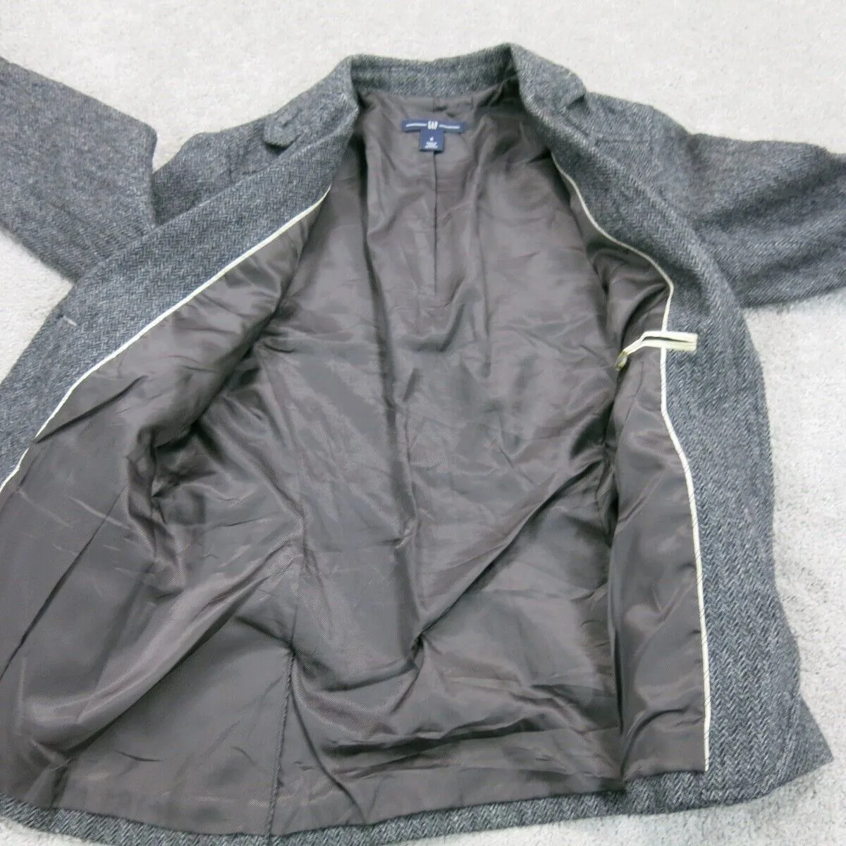 Gap Womens Blazer Coat Single Breasted Long Sleeves Pockets Black Size 6
