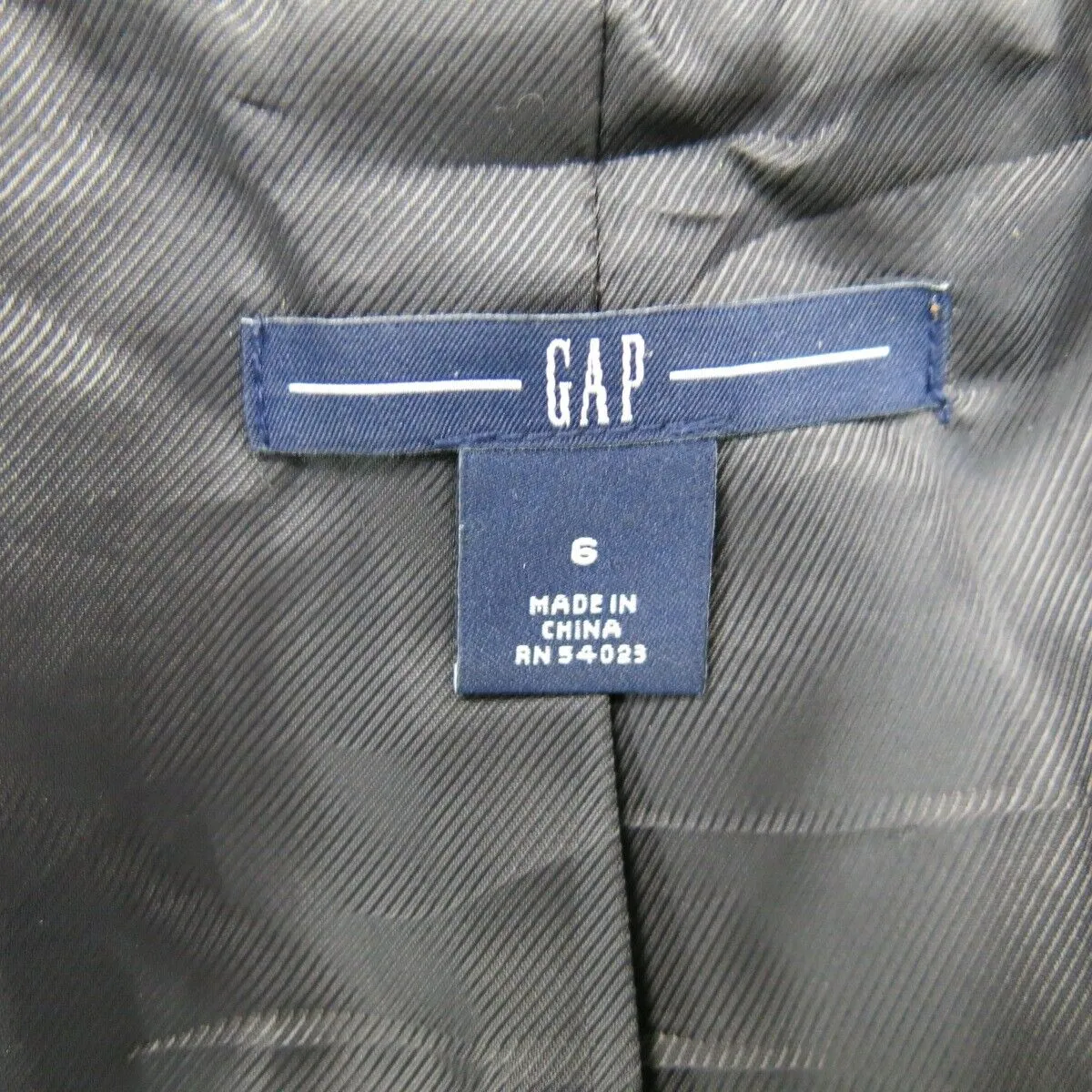 Gap Womens Blazer Coat Single Breasted Long Sleeves Pockets Black Size 6