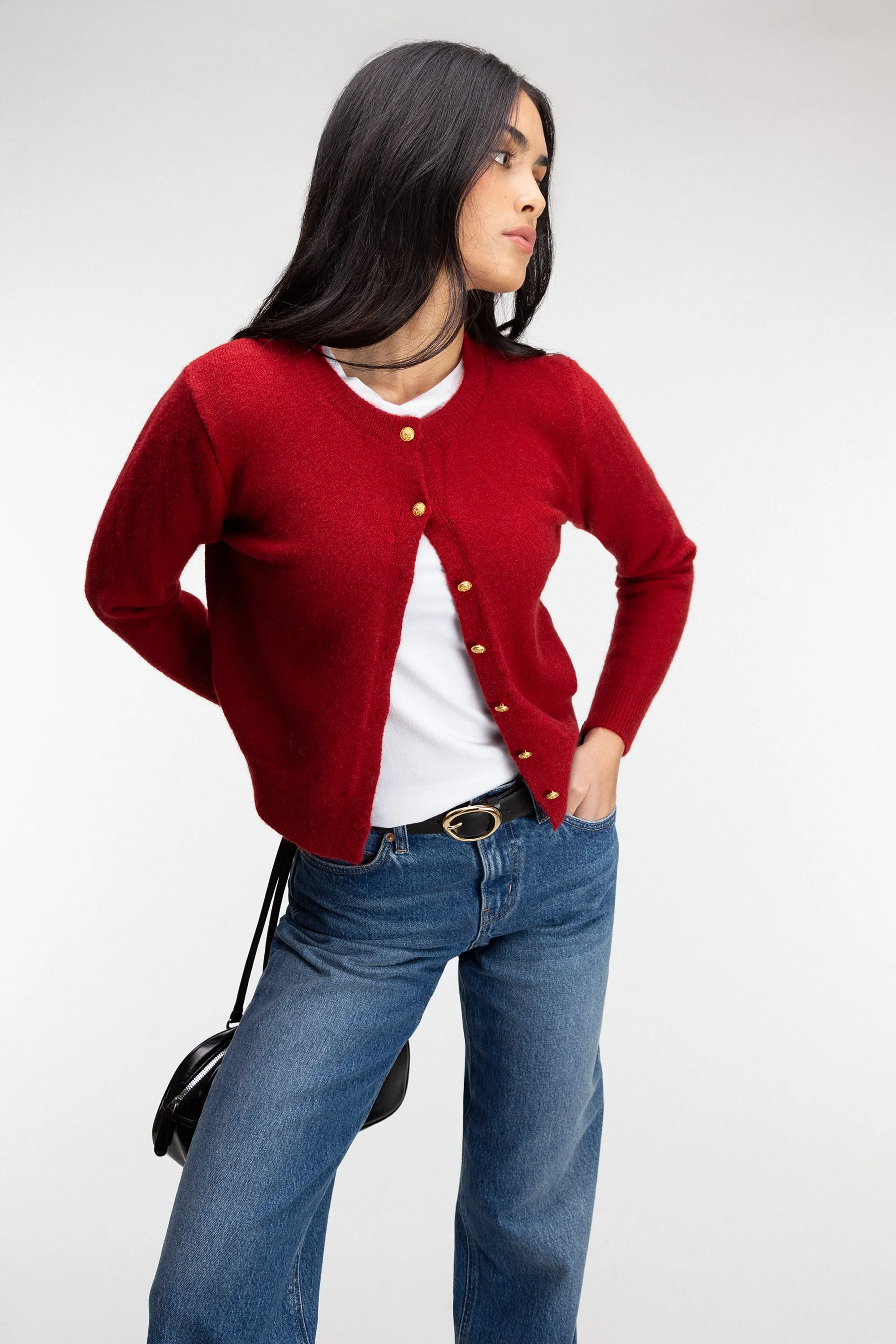 GOLD BUTTON CARDIGAN