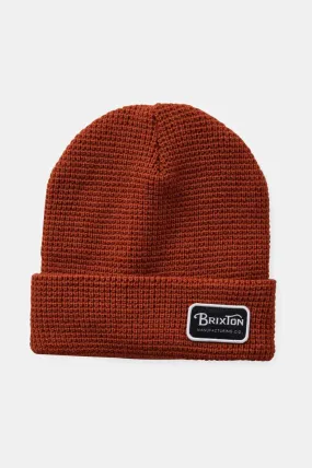 Grade Waffle Knit Beanie - Rust Orange